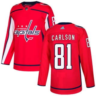 Men's Adam Carlson Washington Capitals Adidas Home Jersey - Authentic Red
