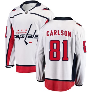 Men's Adam Carlson Washington Capitals Fanatics Branded Away Jersey - Breakaway White