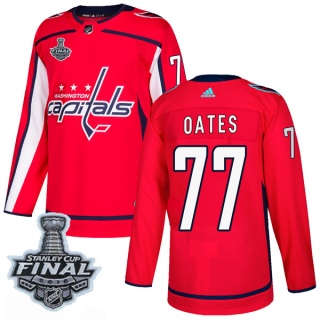 Men's Adam Oates Washington Capitals Adidas Home 2018 Stanley Cup Final Patch Jersey - Authentic Red