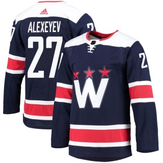 Men's Alexander Alexeyev Washington Capitals Adidas 2020/21 Alternate Primegreen Pro Jersey - Authentic Navy