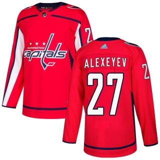 Men's Alexander Alexeyev Washington Capitals Adidas Home Jersey - Authentic Red