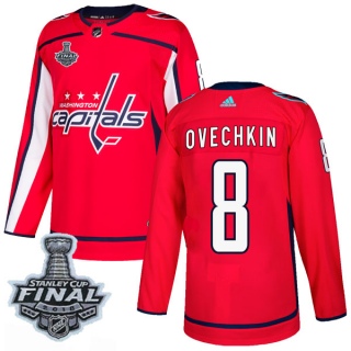 Men's Alexander Ovechkin Washington Capitals Adidas Home 2018 Stanley Cup Final Patch Jersey - Authentic Red