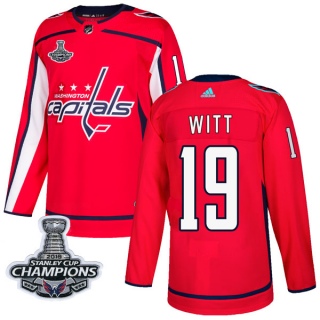 Men's Brendan Witt Washington Capitals Adidas Home 2018 Stanley Cup Champions Patch Jersey - Authentic Red