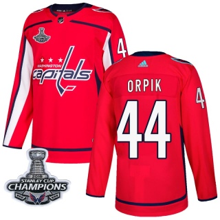 Men's Brooks Orpik Washington Capitals Adidas Home 2018 Stanley Cup Champions Patch Jersey - Authentic Red