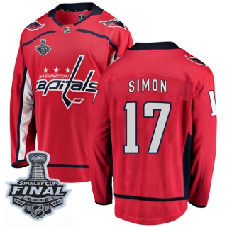 Men's Chris Simon Washington Capitals Fanatics Branded Home 2018 Stanley Cup Final Patch Jersey - Breakaway Red