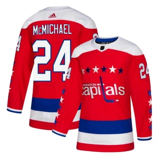 Men's Connor McMichael Washington Capitals Adidas Alternate Jersey - Authentic Red