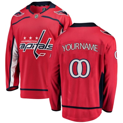 Men's Custom Washington Capitals Fanatics Branded Custom Home Jersey - Breakaway Red