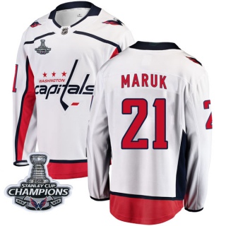 Men's Dennis Maruk Washington Capitals Fanatics Branded Away 2018 Stanley Cup Champions Patch Jersey - Breakaway White