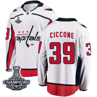 Men's Enrico Ciccone Washington Capitals Fanatics Branded Away 2018 Stanley Cup Champions Patch Jersey - Breakaway White