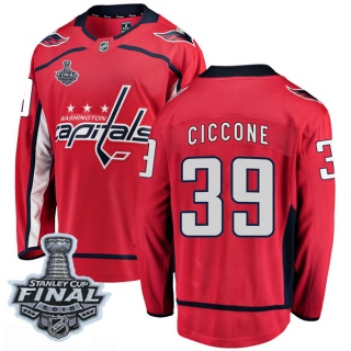 Men's Enrico Ciccone Washington Capitals Fanatics Branded Home 2018 Stanley Cup Final Patch Jersey - Breakaway Red