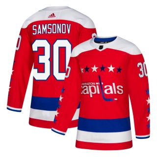 Men's Ilya Samsonov Washington Capitals Adidas Alternate Jersey - Authentic Red