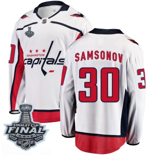 Men's Ilya Samsonov Washington Capitals Fanatics Branded Away 2018 Stanley Cup Final Patch Jersey - Breakaway White