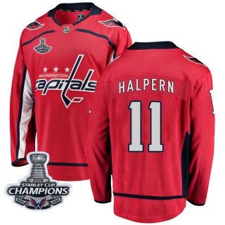 Men's Jeff Halpern Washington Capitals Fanatics Branded Home 2018 Stanley Cup Champions Patch Jersey - Breakaway Red
