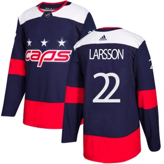 Men's Johan Larsson Washington Capitals Adidas 2018 Stadium Series Jersey - Authentic Navy Blue