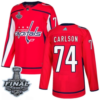 Men's John Carlson Washington Capitals Adidas Home 2018 Stanley Cup Final Patch Jersey - Authentic Red