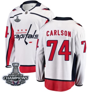 Men's John Carlson Washington Capitals Fanatics Branded Away 2018 Stanley Cup Champions Patch Jersey - Breakaway White