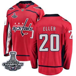 Men's Lars Eller Washington Capitals Fanatics Branded Home 2018 Stanley Cup Champions Patch Jersey - Breakaway Red