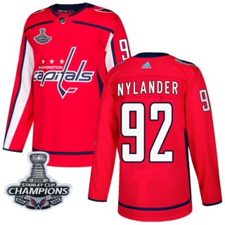 Men's Michael Nylander Washington Capitals Adidas Home 2018 Stanley Cup Champions Patch Jersey - Authentic Red