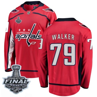 Men's Nathan Walker Washington Capitals Fanatics Branded Home 2018 Stanley Cup Final Patch Jersey - Breakaway Red
