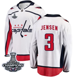 Men's Nick Jensen Washington Capitals Fanatics Branded Away 2018 Stanley Cup Champions Patch Jersey - Breakaway White