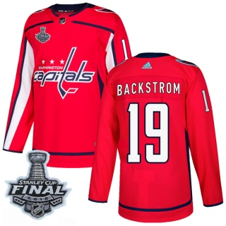 Men's Nicklas Backstrom Washington Capitals Adidas Home 2018 Stanley Cup Final Patch Jersey - Authentic Red
