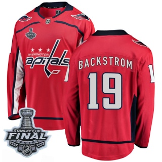 Men's Nicklas Backstrom Washington Capitals Fanatics Branded Home 2018 Stanley Cup Final Patch Jersey - Breakaway Red