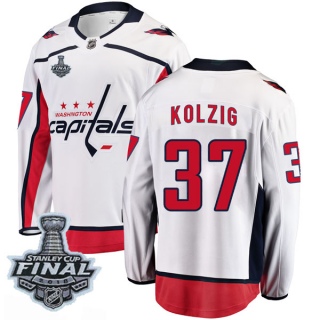 Men's Olaf Kolzig Washington Capitals Fanatics Branded Away 2018 Stanley Cup Final Patch Jersey - Breakaway White