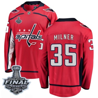 Men's Parker Milner Washington Capitals Fanatics Branded Home 2018 Stanley Cup Final Patch Jersey - Breakaway Red