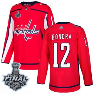 Men's Peter Bondra Washington Capitals Adidas Home 2018 Stanley Cup Final Patch Jersey - Authentic Red