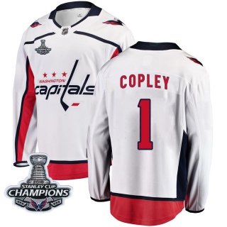 Men's Pheonix Copley Washington Capitals Fanatics Branded Away 2018 Stanley Cup Champions Patch Jersey - Breakaway White
