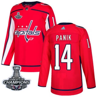 Men's Richard Panik Washington Capitals Adidas Home 2018 Stanley Cup Champions Patch Jersey - Authentic Red