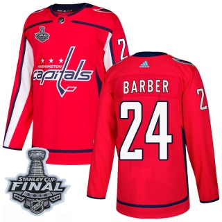Men's Riley Barber Washington Capitals Adidas Home 2018 Stanley Cup Final Patch Jersey - Authentic Red