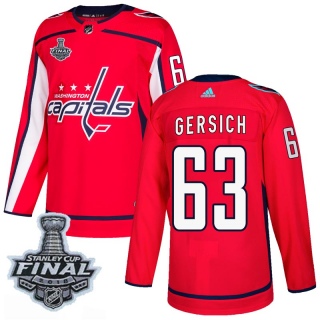 Men's Shane Gersich Washington Capitals Adidas Home 2018 Stanley Cup Final Patch Jersey - Authentic Red
