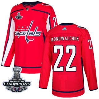 Men's Steve Konowalchuk Washington Capitals Adidas Home 2018 Stanley Cup Champions Patch Jersey - Authentic Red
