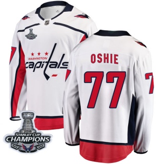 Men's T.J. Oshie Washington Capitals Fanatics Branded Away 2018 Stanley Cup Champions Patch Jersey - Breakaway White