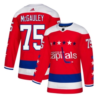 Men's Tim McGauley Washington Capitals Adidas Alternate Jersey - Authentic Red