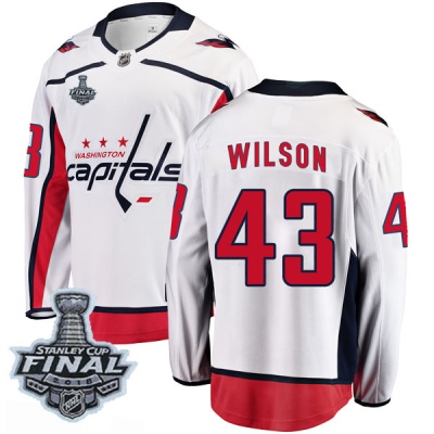 Men's Tom Wilson Washington Capitals Fanatics Branded Away 2018 Stanley Cup Final Patch Jersey - Breakaway White