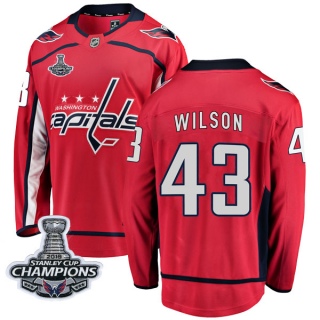 Men's Tom Wilson Washington Capitals Fanatics Branded Home 2018 Stanley Cup Champions Patch Jersey - Breakaway Red