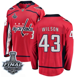 Men's Tom Wilson Washington Capitals Fanatics Branded Home 2018 Stanley Cup Final Patch Jersey - Breakaway Red