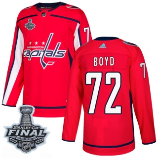 Men's Travis Boyd Washington Capitals Adidas Home 2018 Stanley Cup Final Patch Jersey - Authentic Red