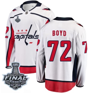 Men's Travis Boyd Washington Capitals Fanatics Branded Away 2018 Stanley Cup Final Patch Jersey - Breakaway White