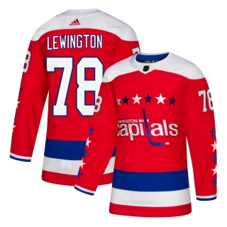 Men's Tyler Lewington Washington Capitals Adidas ized Alternate Jersey - Authentic Red