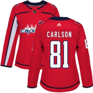 Women's Adam Carlson Washington Capitals Adidas Home Jersey - Authentic Red