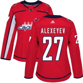 Women's Alexander Alexeyev Washington Capitals Adidas Home Jersey - Authentic Red
