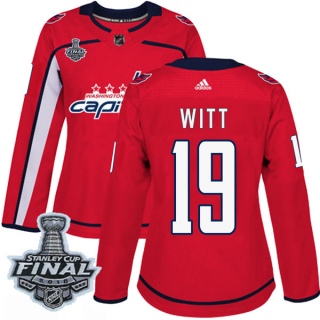 Women's Brendan Witt Washington Capitals Adidas Home 2018 Stanley Cup Final Patch Jersey - Authentic Red
