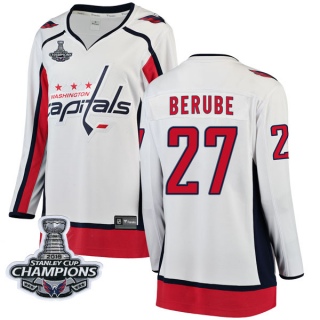Women's Craig Berube Washington Capitals Fanatics Branded Away 2018 Stanley Cup Champions Patch Jersey - Breakaway White