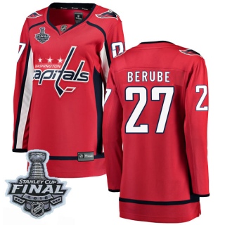 Women's Craig Berube Washington Capitals Fanatics Branded Home 2018 Stanley Cup Final Patch Jersey - Breakaway Red