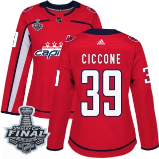 Women's Enrico Ciccone Washington Capitals Adidas Home 2018 Stanley Cup Final Patch Jersey - Authentic Red