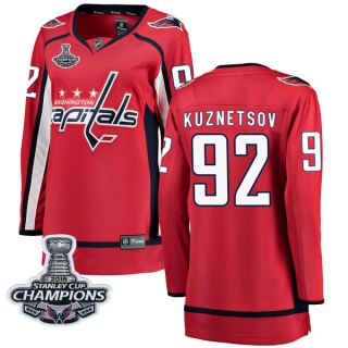 Women's Evgeny Kuznetsov Washington Capitals Fanatics Branded Home 2018 Stanley Cup Champions Patch Jersey - Breakaway Red