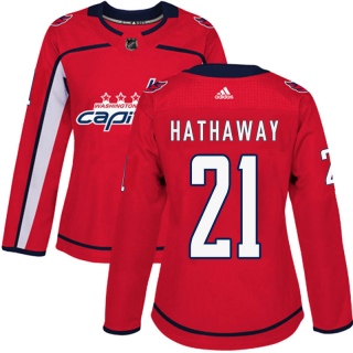 Women's Garnet Hathaway Washington Capitals Adidas Home Jersey - Authentic Red